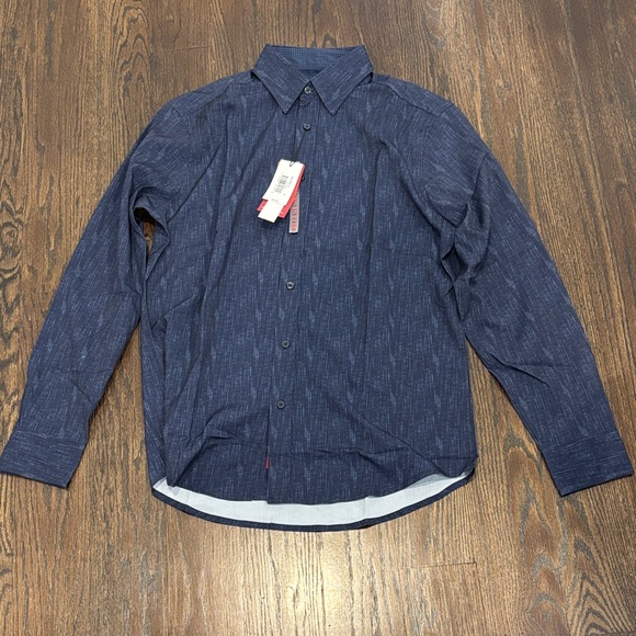 NWT Report Collection Boys Navy Casual Button-Down Shirt Size Medium
